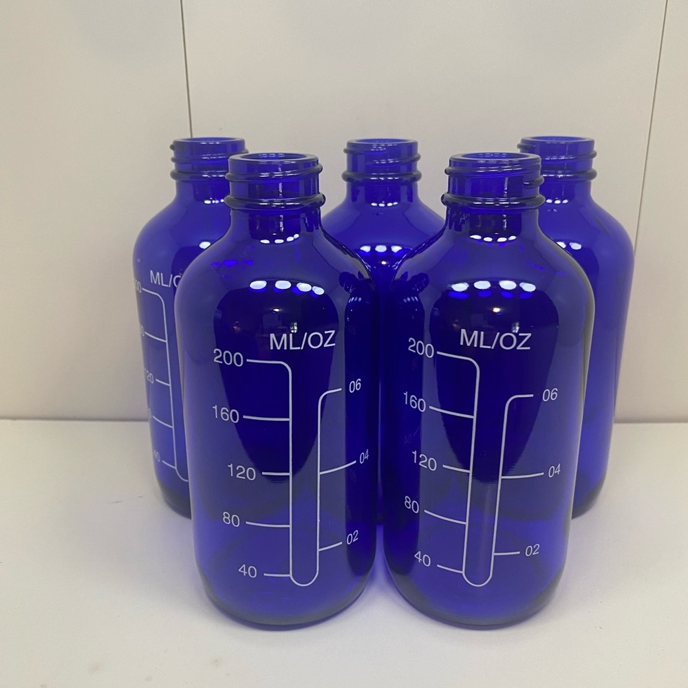 COBALT BLUE GLASS BOTTLES W/ SPRAYERS